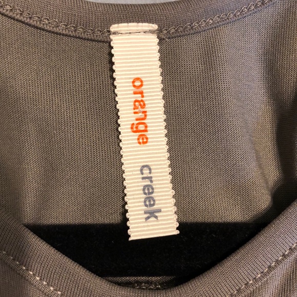 NWOT - Gray with Black Stripe Top by Orange Creek - Picture 5 of 6